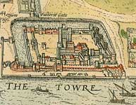 Detail from Map of London from Civitates Orbis Terrarum, published 1572