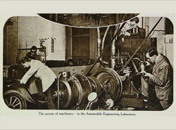 Scientists at work in the Automobile Engineering Lab