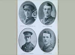 Top row (L to R): 2nd Lt H. F. Parsons V.C., Cpt Griffiths. Bottom row (L to R): 2nd Lt R. E. Kimber, Lt F. O. Bate
