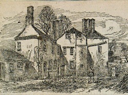 Artist's sketch of the rear of the Old Manor House, reproduced from the Bristol Observer