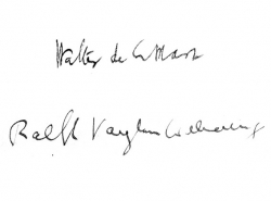 Signatures of Walter de la Mare and Ralph Vaughan Williams