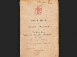 Wills Hall opening ceremony programme