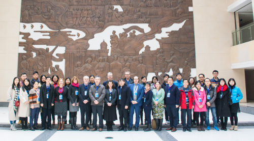 Group shot of researchers working in Anhui University
