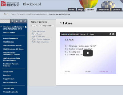 Video in Blackboard learning module