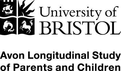 Logos for the University of Bristol and the Avon Longitudinal Study of Parents and Children (ALSPAC).