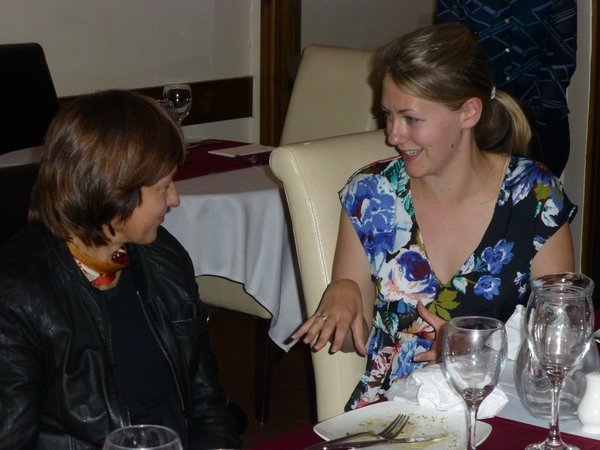 Alla Polossina and Lucinda Critchley at the farewell dinner