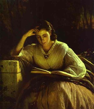 Ivan Kramskoi: Sofiia Kramskaia Reading (1863)