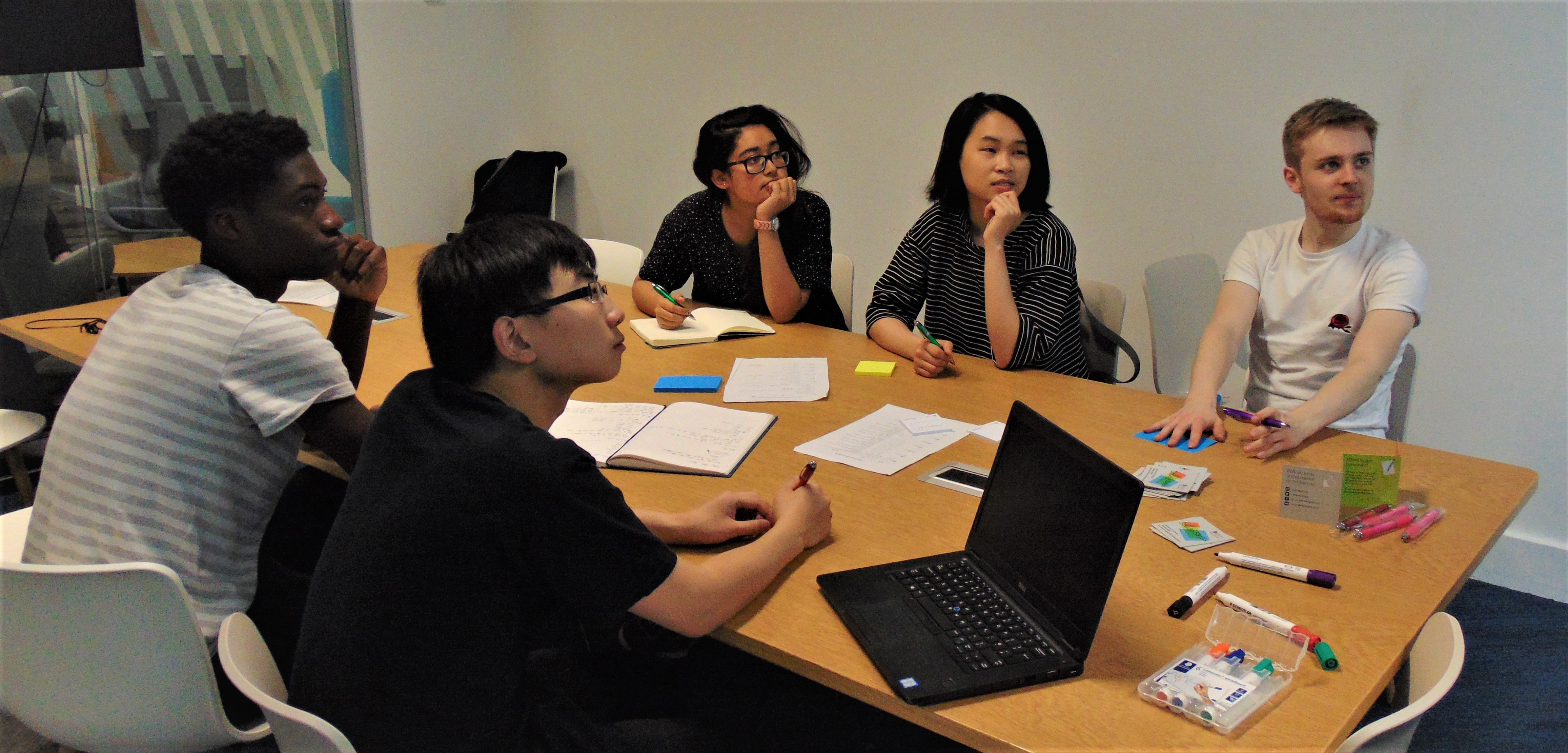 A group of students attending an in-person study skills session.