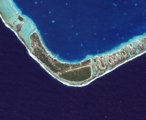 A picture of a small island state taken from NASA Earth Observatory