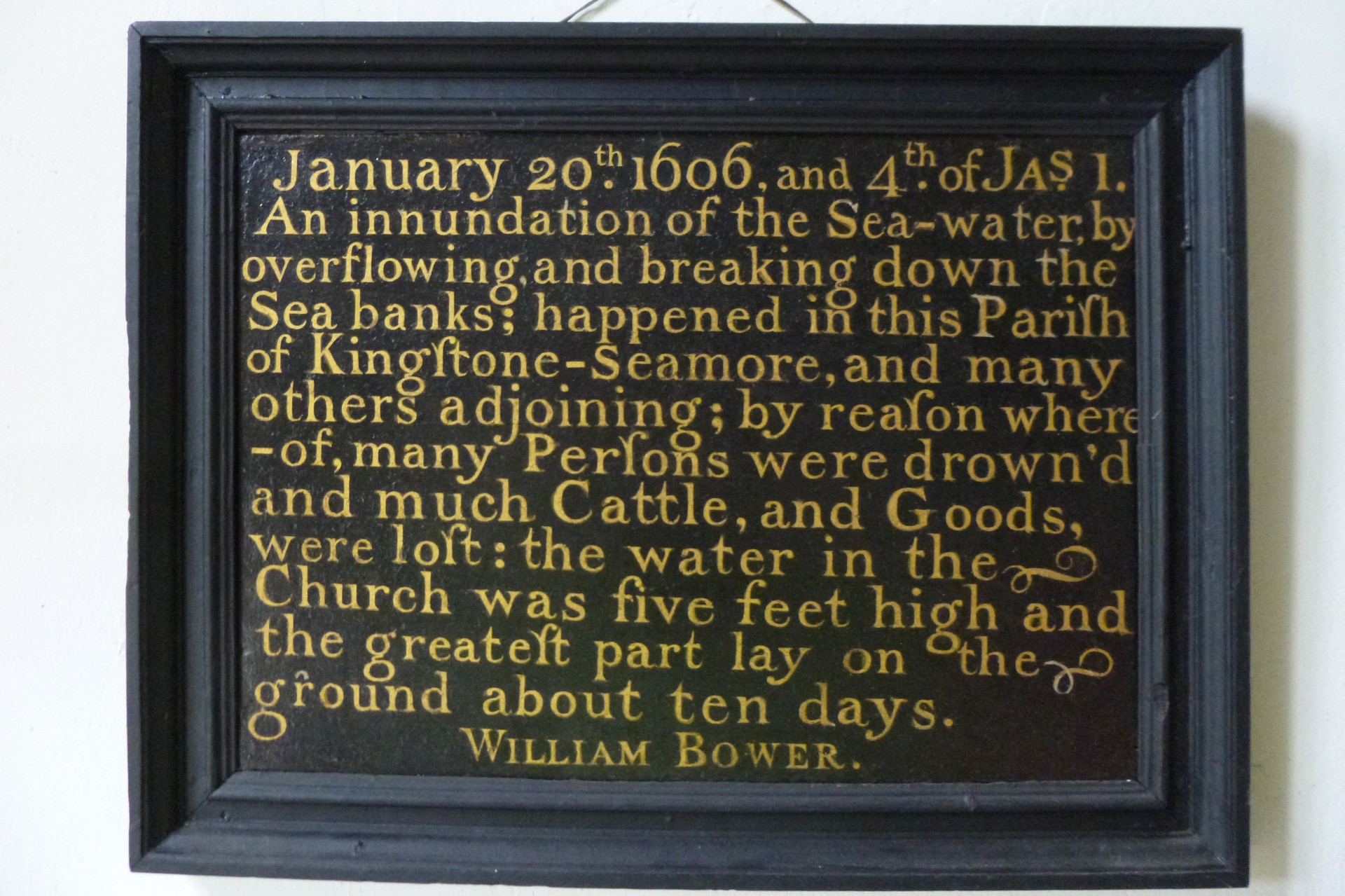 Plaque from a flood in 1607