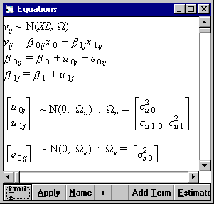 Simple model 2 in equations window