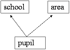 arrow from pupil to school and from pupil to area