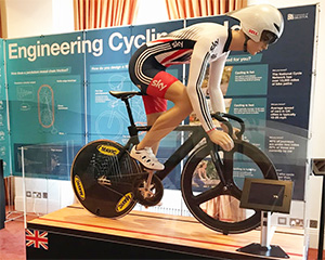 Photo of the bike on display at the Royal Society show