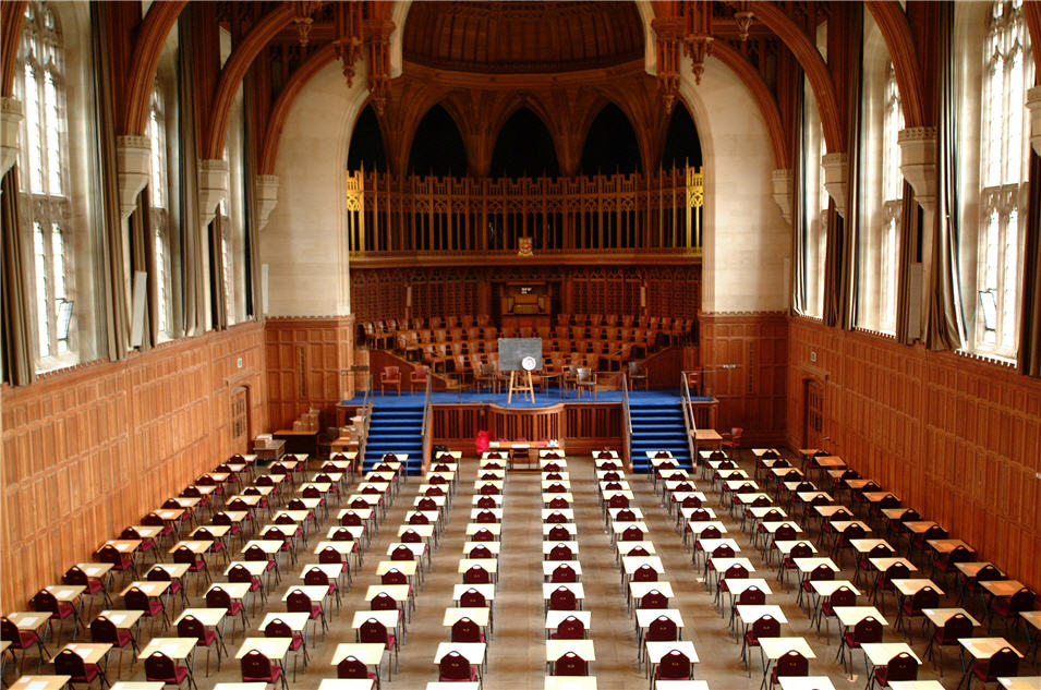 Great Hall, Wills Memorial Building setup as an exam hall