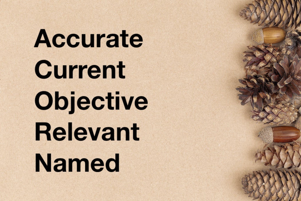 Photo of an acorn with explanation of the ACORN acronym overlaid.