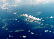 Aerial view of Diego Garcia, Chagos Archipelago