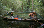 Camouflaged canoe