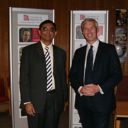 Mr Bhikhu Patel (left) with Dr Neil Bradshaw (right) Director of Enterprise at the University