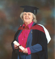 Actress Stephanie Cole receiving her honorary degree in 2002