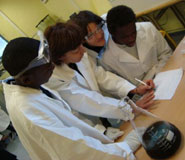 Students taking part in the Bristol ChemLabS workshops, held in Marseille, France.