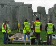 The team working at Stonehenge in September 2008