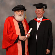 From left to right: Professor Geoffrey Hill and Professor Robert Fowler