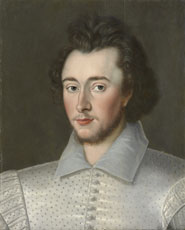 Probably Sir Robert Dudley (1574-1649), formerly known as Sir Thomas Overbury (1581-1613) by an unknown artist