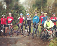 Cycling Club members with Jonathan Tiernan-Locke (centre, in blue)