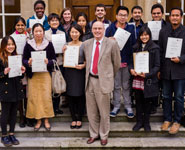 Some of the Scholarship winners with Pro Vice-Chancellor Professor Nick Lieven