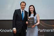 Orla Kelly with MP Matthew Hancock, Minister of State for Skills and Enterprise