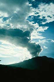 A small eruption of the Soufriere Hills Volcano, Montserrat. Models used to predict how much ash is pumped into the atmosphere and where it goes during a volcanic eruption are being informed by world-leading volcanology experts from the University of Bristol.