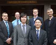 From L to R: Shane Bennison (Engineering Director, Boeing Defence UK); Professor Andy Nix (Head of Electrical and Electronic Engineering); Michael Lawson (Electrical and Electronic Engineering 4th year); Professor Ian Bond (Head of Aerospace Engineering); Chenhui Liu (Aerospace Engineering, 4th year) and Dr Mark Gilbertson (Director of Undergraduate Education)