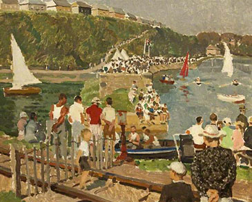 Image of the painting Regatta Day, Alethea Garstin, 1948, oil on canvas, RWA Collection