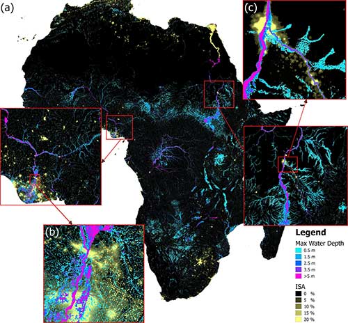 Image of hazard data from a global flood model of Africa