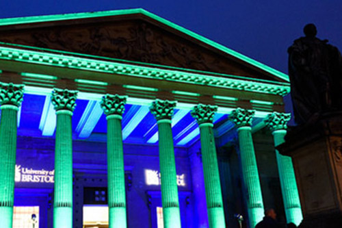 Victoria Rooms with green LED lights