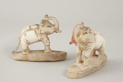 Image of a pair of alabaster elephants