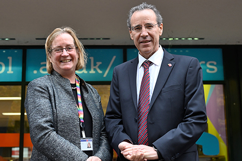 Professor Evelyn Welch, the University’s Vice-Chancellor and President with the German Ambassador to the UK, His Excellency Miguel Berger 
