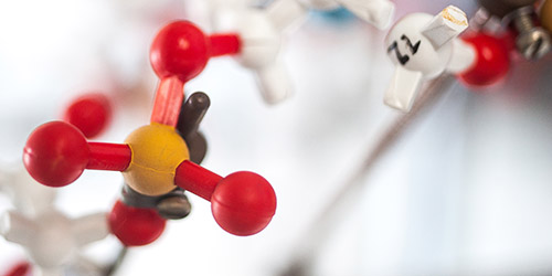 A molecular model of a chemical formula.