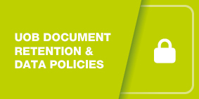 UoB Document Retention and Data policies button click through for the Document Retention and Data policies page