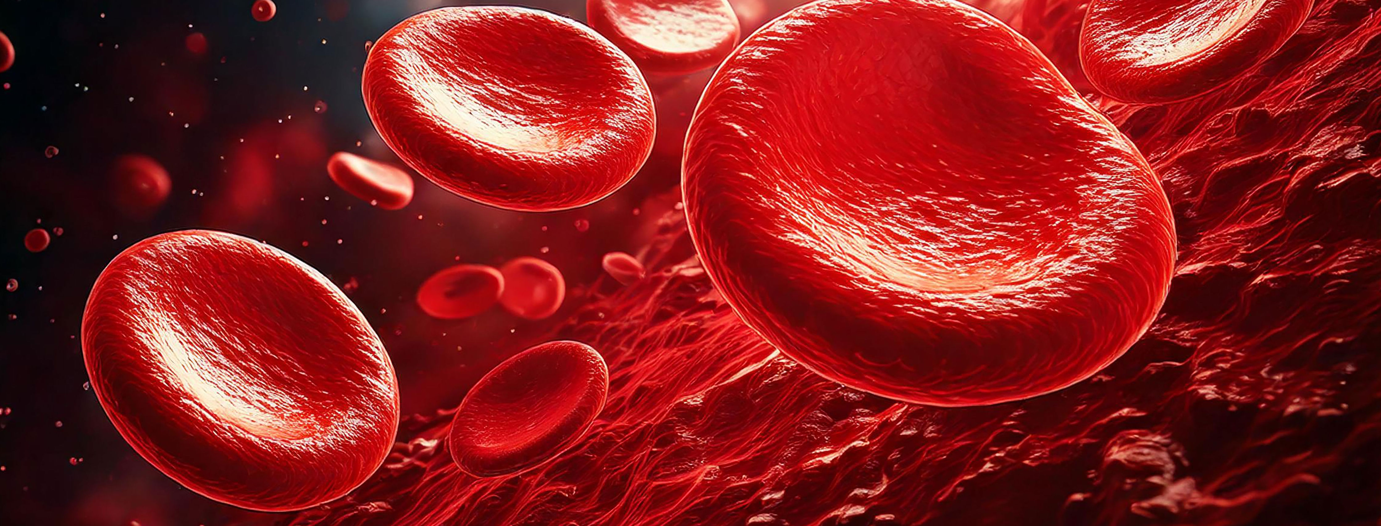 red blood cells on a red background