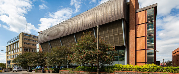 Indoor Sports Centre exterior from Tyndall Avenue