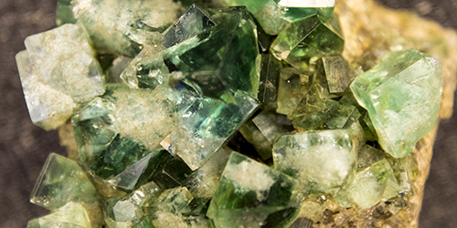 Green rock crystal from the University's Earth Sciences collection.