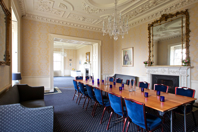 The Drawing Room at Clifton Hill House set up in boardroom style