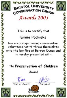 Award
certificate