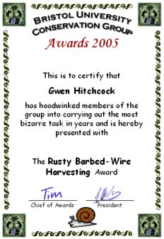 Award
certificate