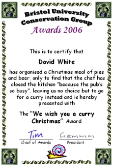 Award 
certificate