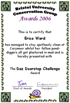 Award 
certificate