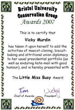 Award 
certificate