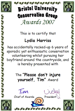 Award 
certificate