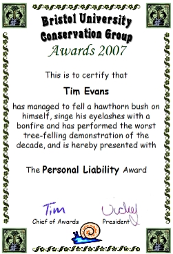 Award 
certificate